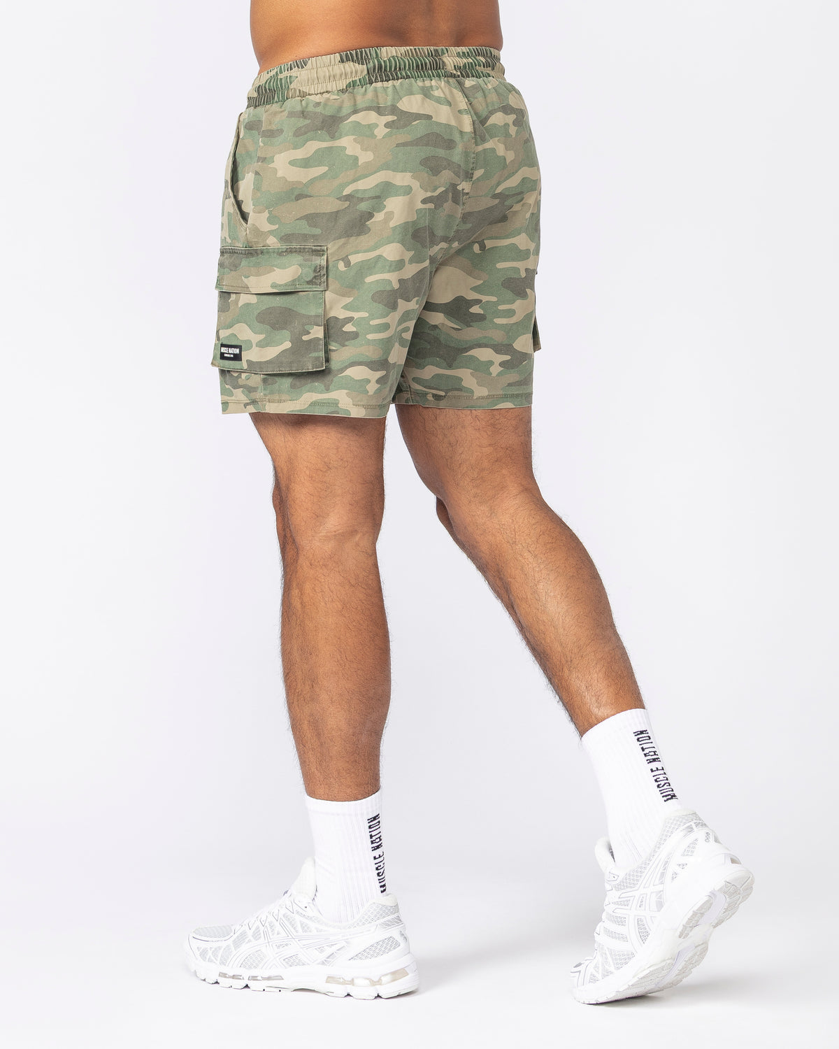 Daily Cargo 5" Shorts Washed Camo - Muscle Nation men's gym shorts, view 4