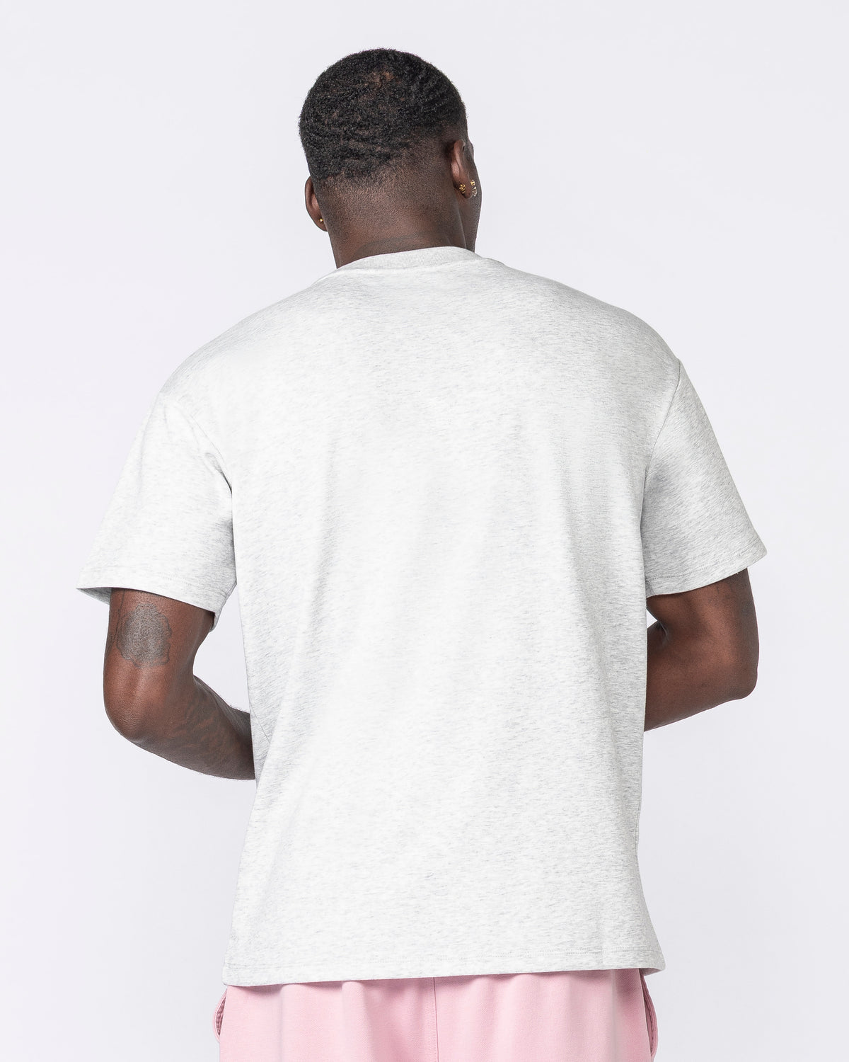 Daily Regular Fit Tee Grey Marl - Muscle Nation men's gym tee, view 4