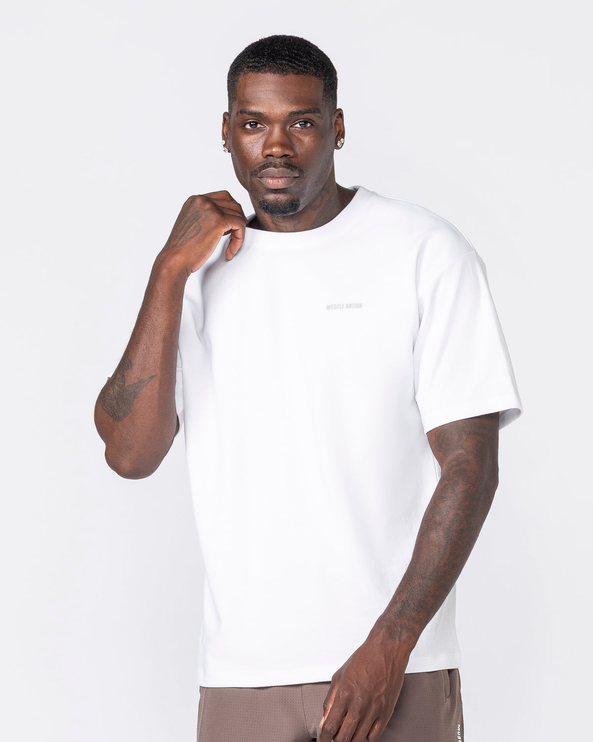 Daily Regular Fit Tee White - Muscle Nation men's gym tee, view 2