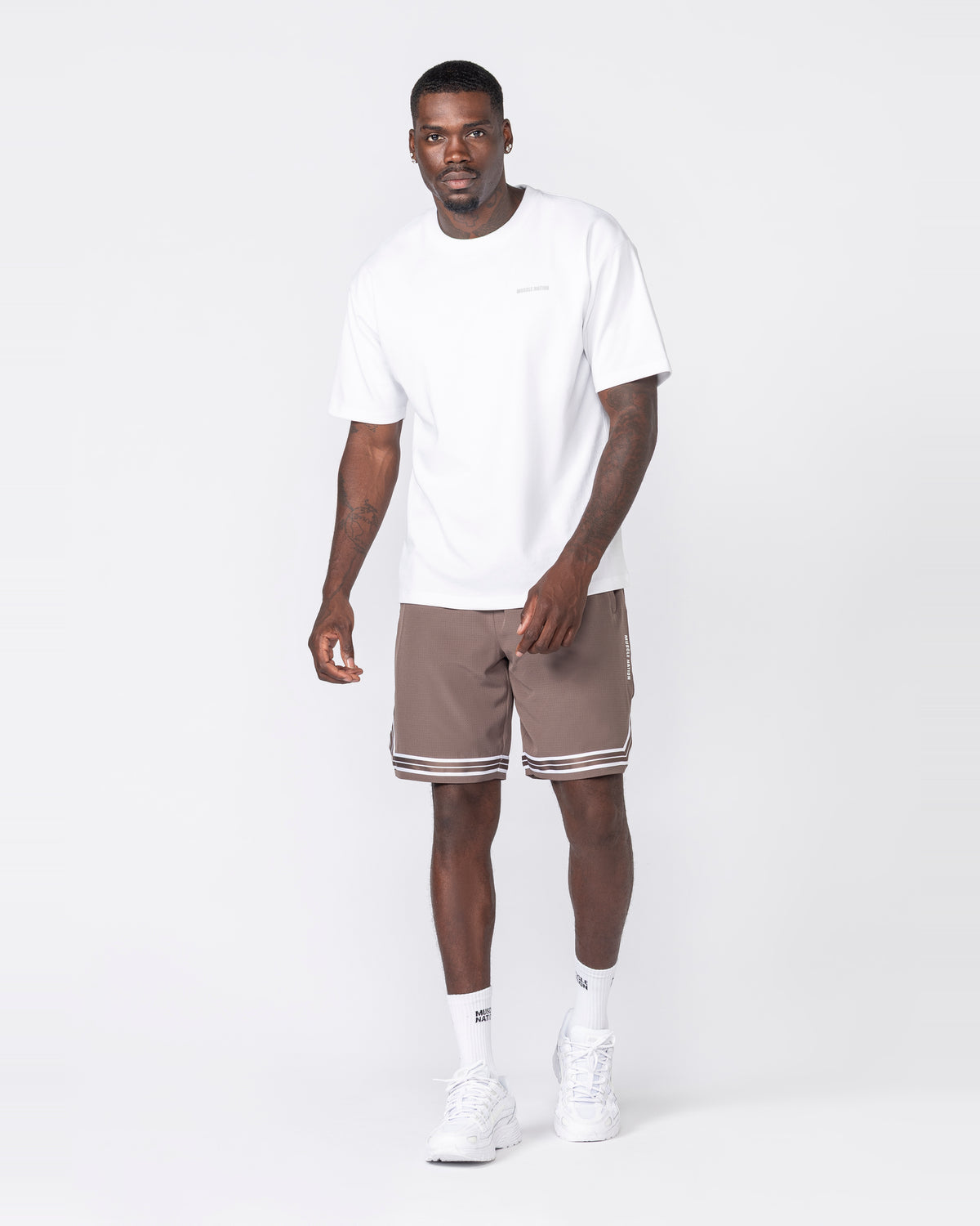 Daily Regular Fit Tee White - Muscle Nation men's gym tee, view 5