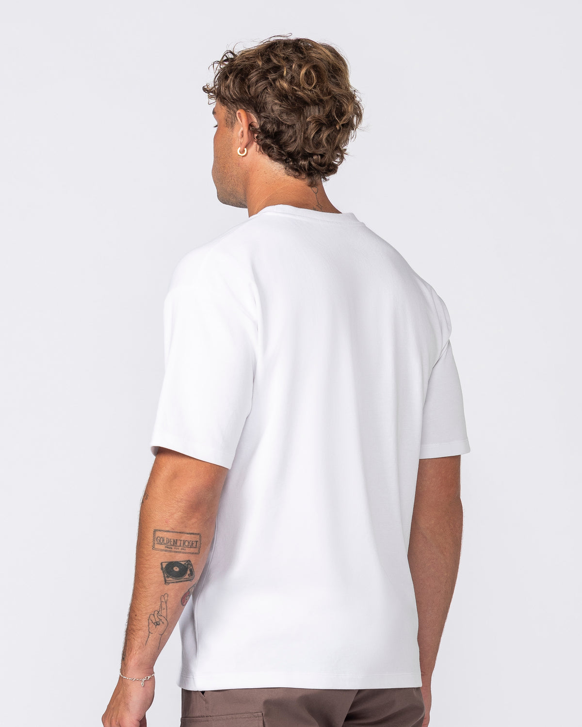 Daily Regular Fit Tee White - Muscle Nation men's gym tee, view 8