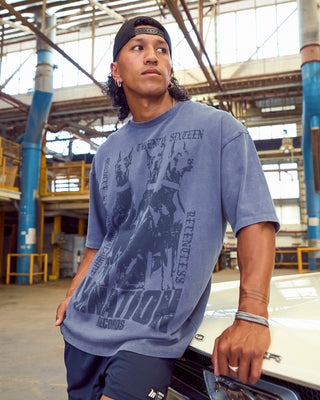 Doberman Oversized Vintage Tee - Washed Atlantis-T-Shirts-XXS-112569WATLS-XXS-MNAPPRL47353-1-Muscle Nation