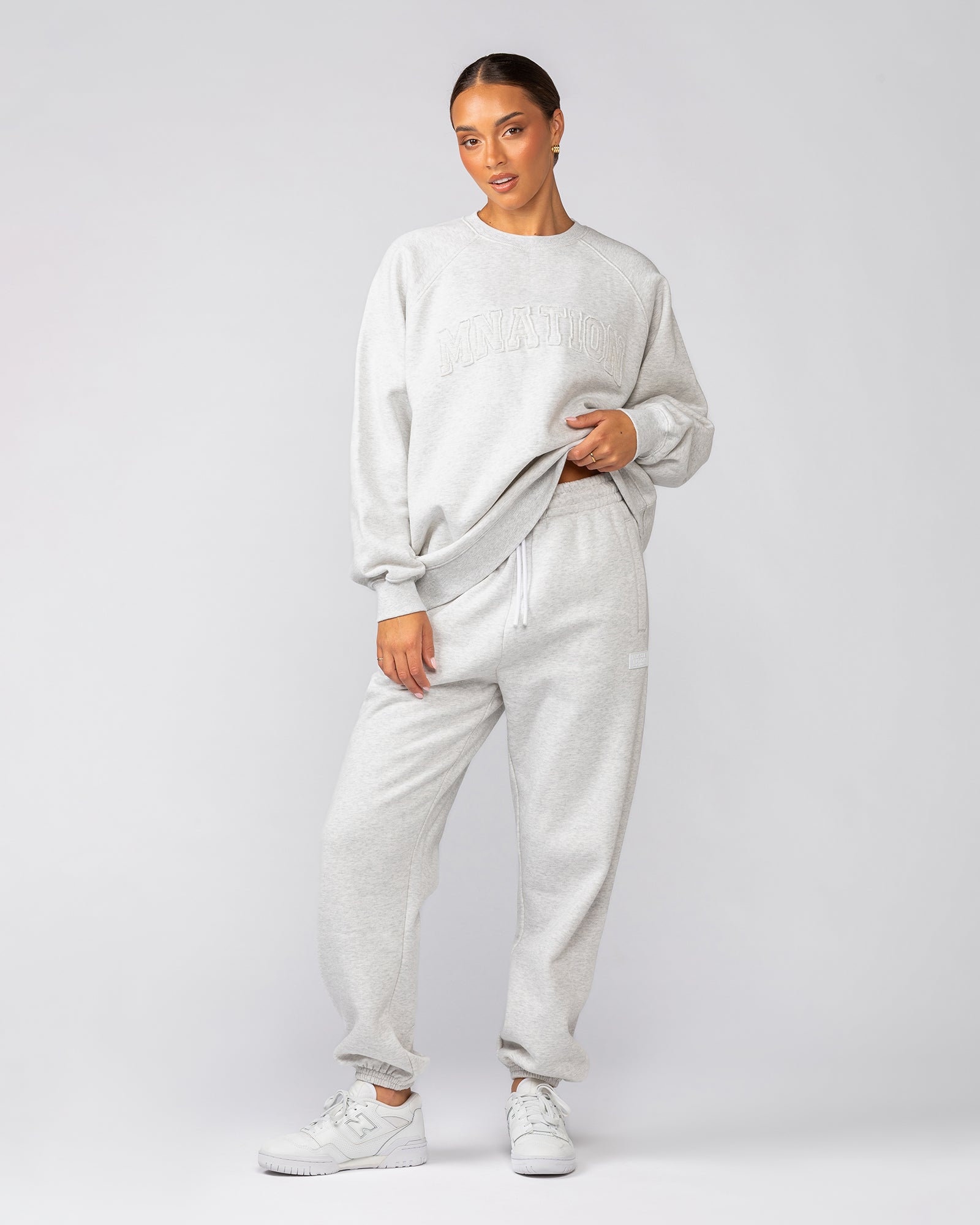 Downtime Oversized Pullover - Snow Grey Marl-Jumpers & Hoodies-XXS-022529SNGRYMR-XXS-MNAPPRL42095-7-Muscle Nation