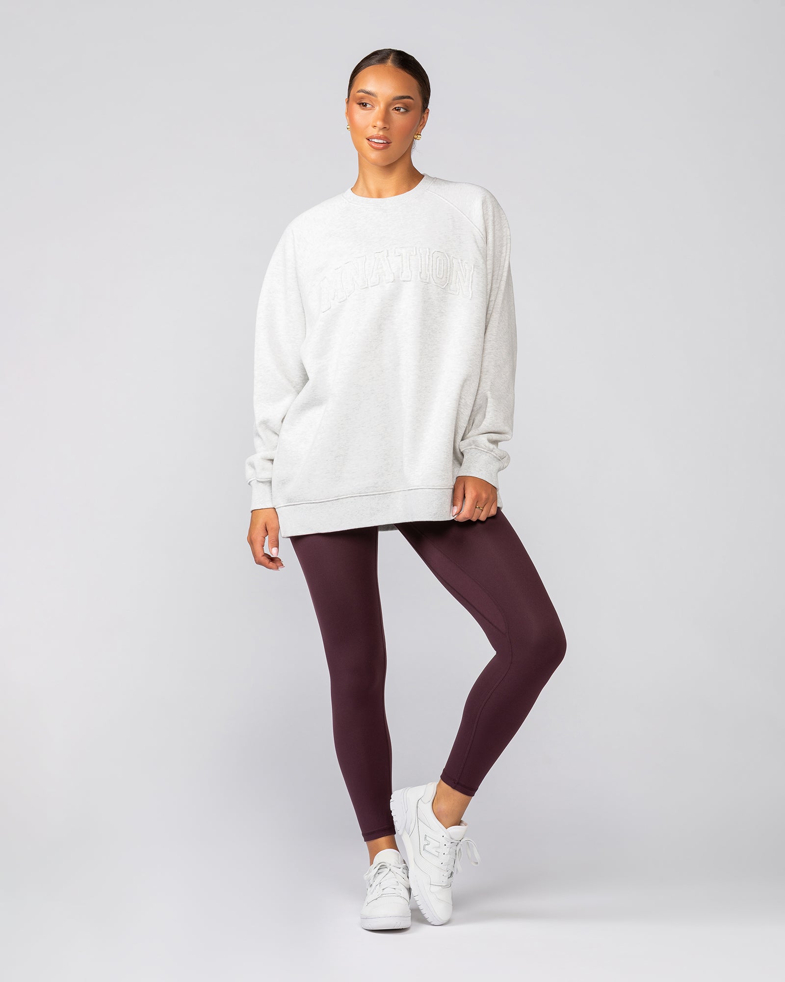 Downtime Oversized Pullover - Snow Grey Marl-Jumpers & Hoodies-XXS-022529SNGRYMR-XXS-MNAPPRL42095-8-Muscle Nation