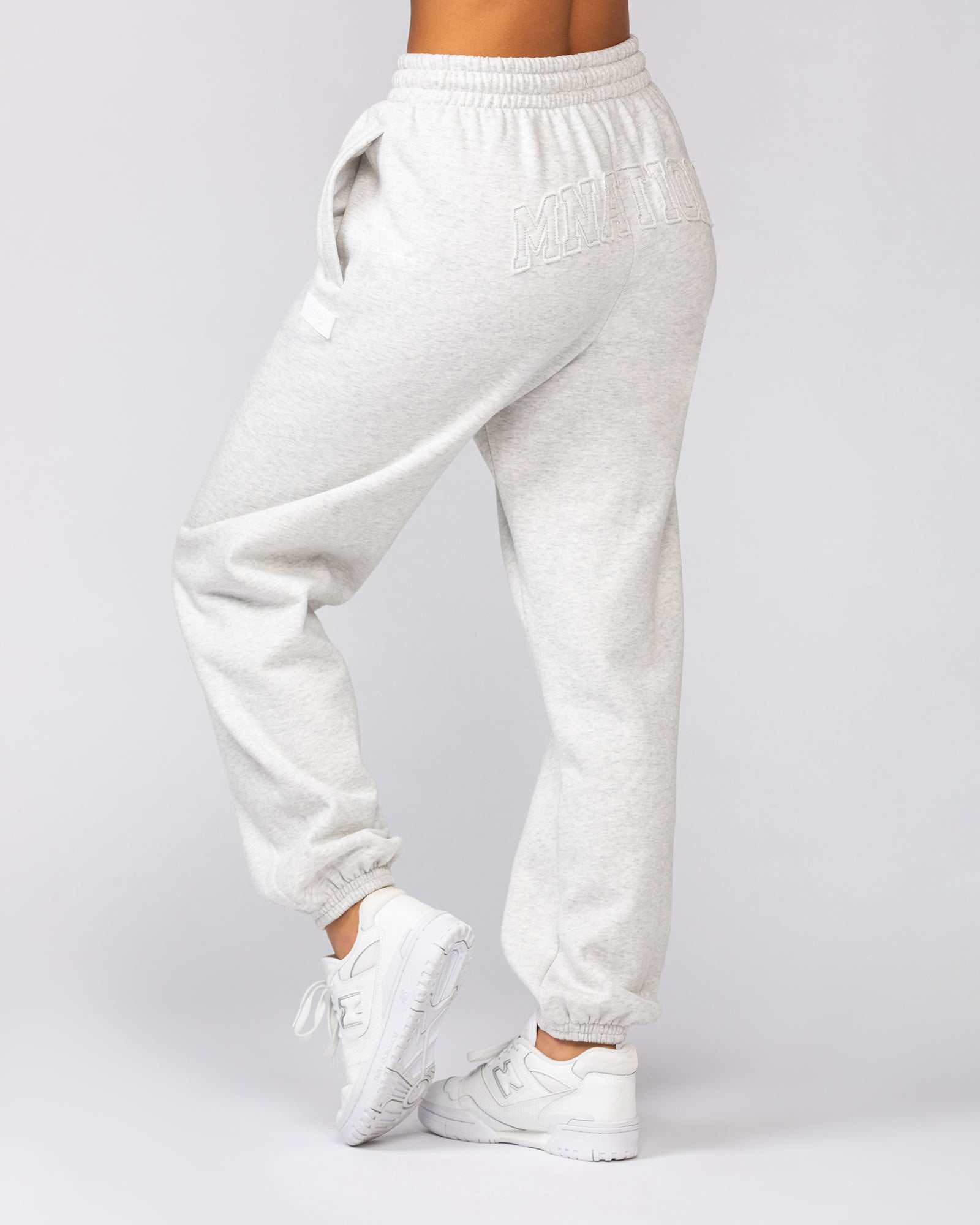 Downtime Slouchy Trackies - Snow Grey Marl-Tracksuits-XXS-022530SNGRYMR-XXS-MNAPPRL42209-5-Muscle Nation