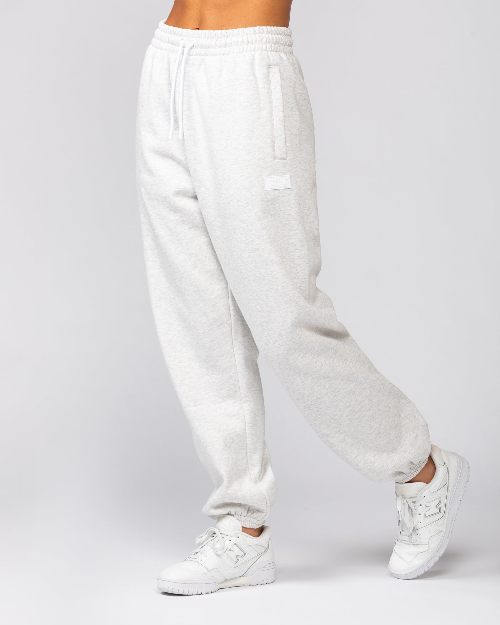 Downtime Slouchy Trackies - Snow Grey Marl-Tracksuits-XXS-022530SNGRYMR-XXS-MNAPPRL42209-6-Muscle Nation