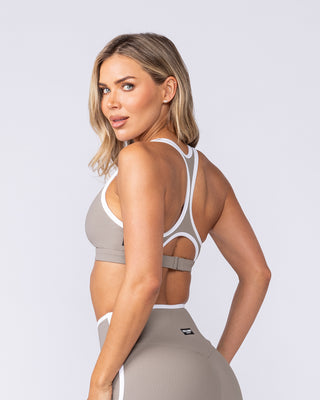 Drew Rib Bra - Oat / White