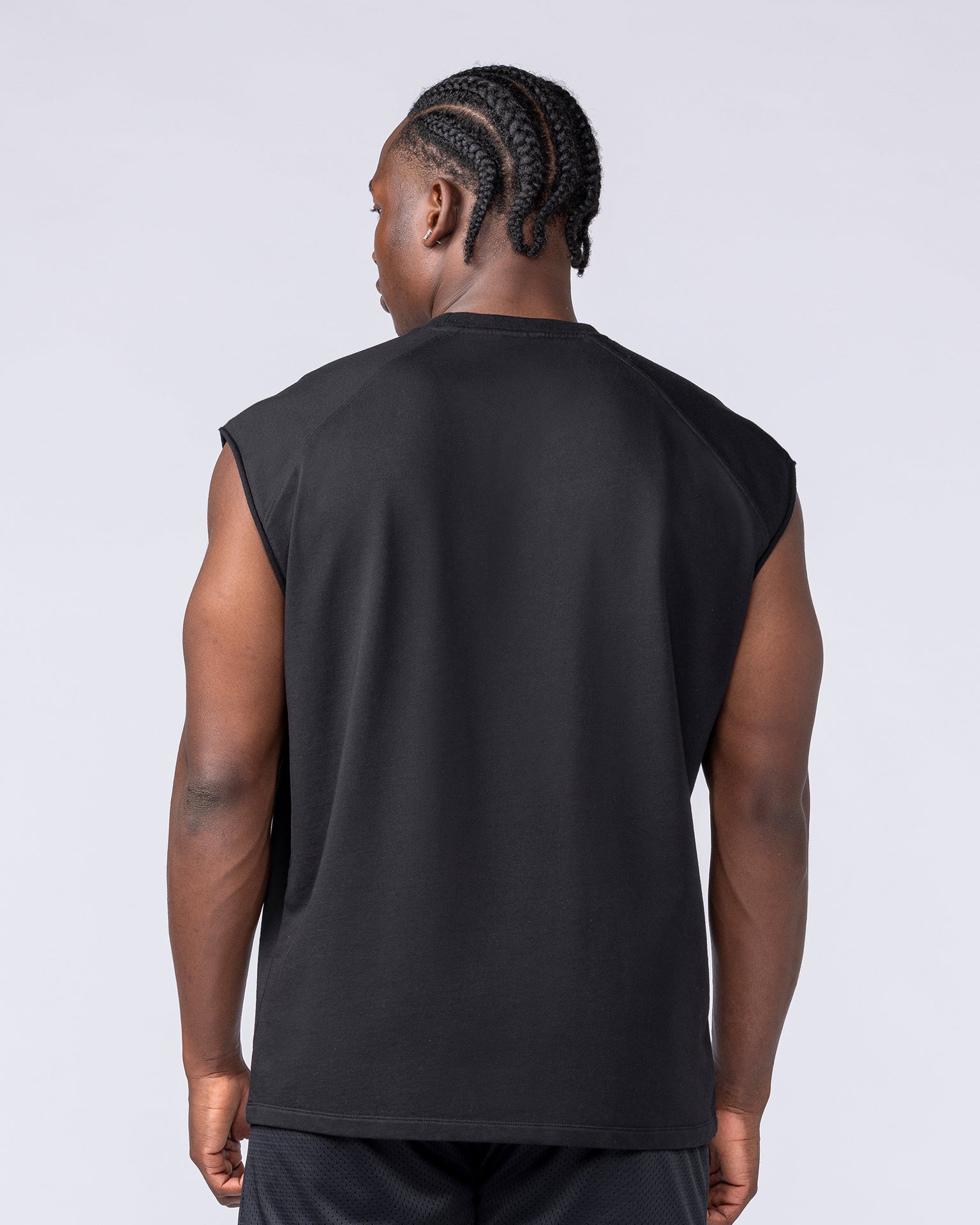 Essential Boxy Muscle Tank Black - Muscle Nation men's muscle tank, view 4