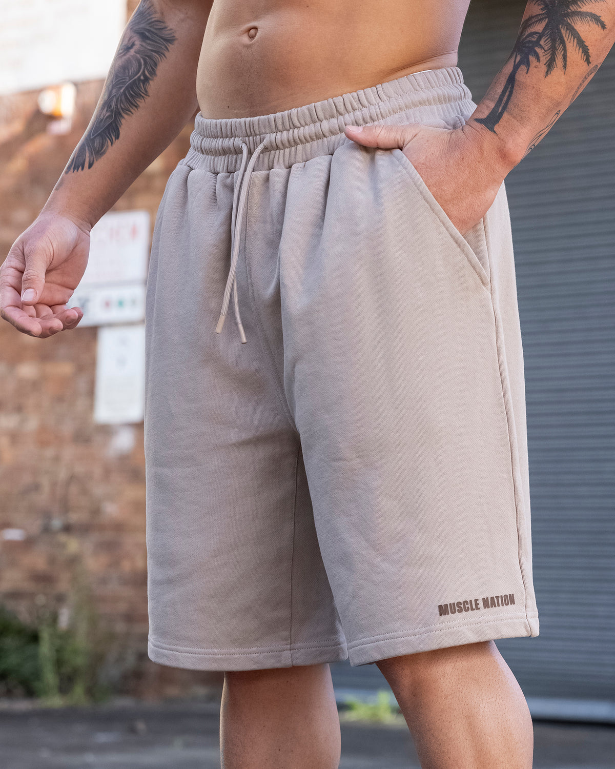 Essential Wide Sweat 9" Shorts - Sandstorm