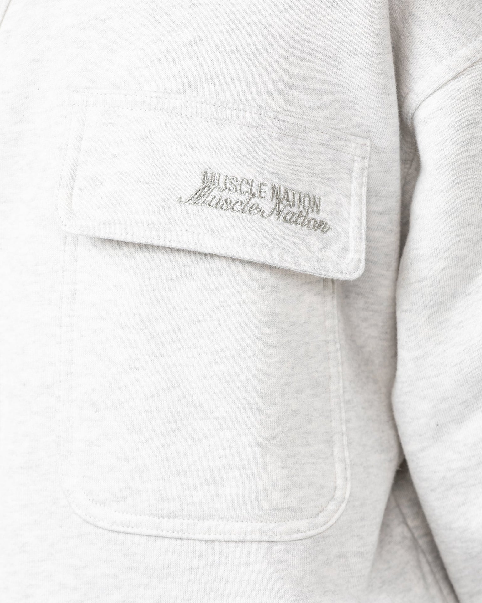 Fleecy Oversized Shacket - Snow Grey Marl-Jackets-XXS-022533SNGRYMR-XXS-MNAPPRL42122-5-Muscle Nation