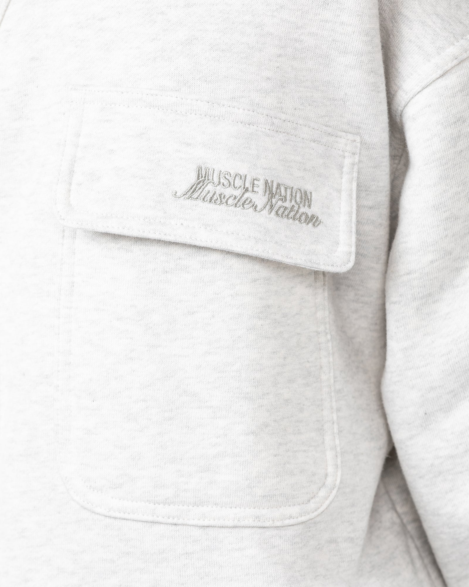 Fleecy Oversized Shacket - Snow Grey Marl-Jackets-XXS-022533SNGRYMR-XXS-MNAPPRL42122-5-Muscle Nation