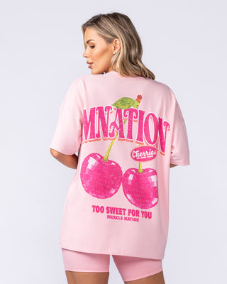 Fresh And Juicy Oversized Tee Petal Pink - Muscle Nation women's gym tee