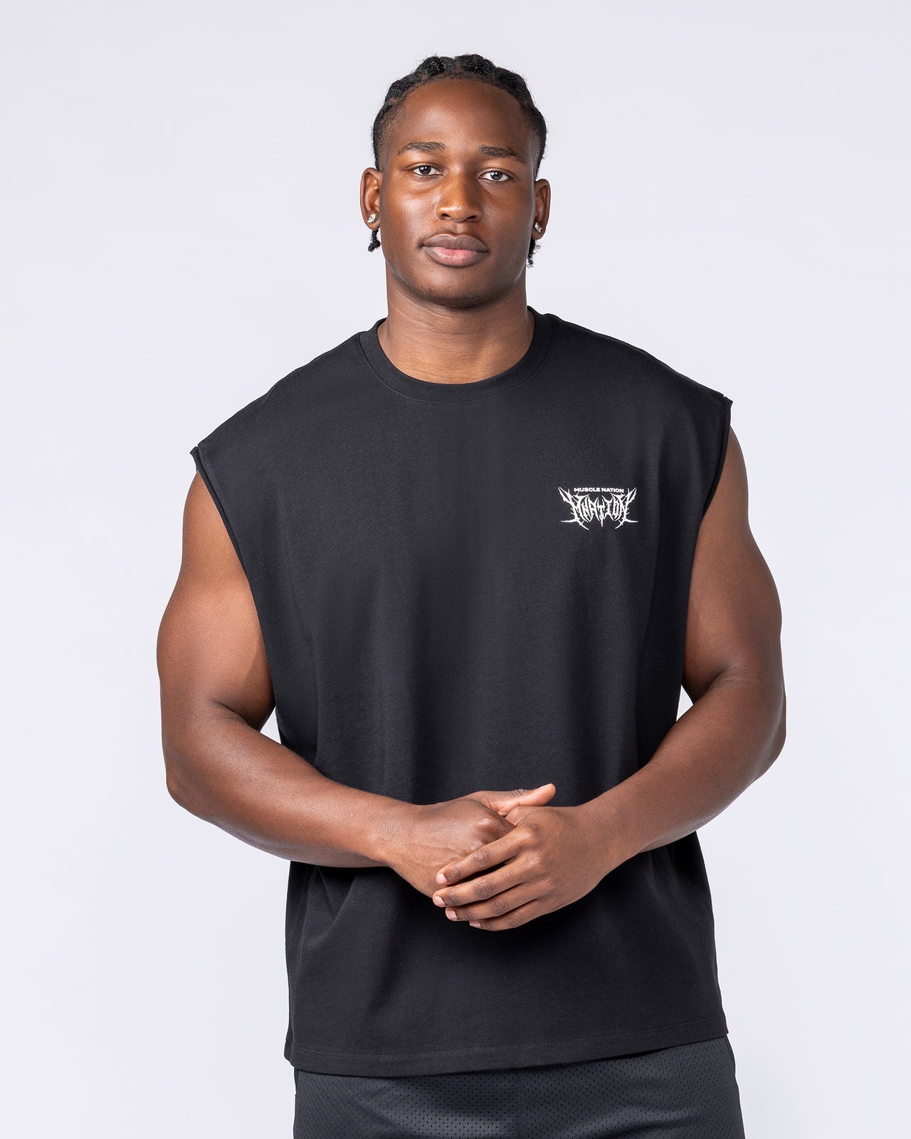 Gothic Boxy Muscle Tank - Black