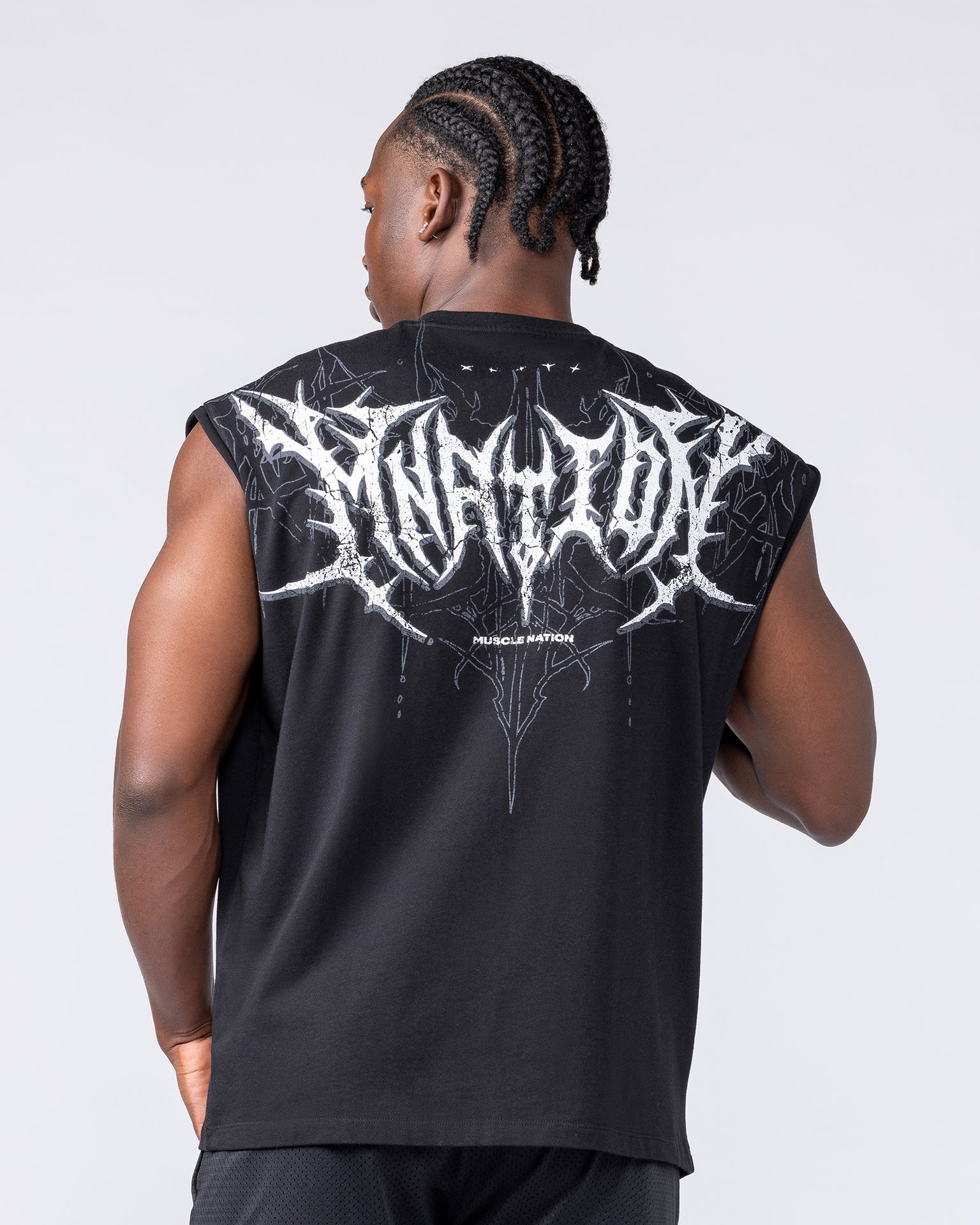 Gothic Boxy Muscle Tank - Black