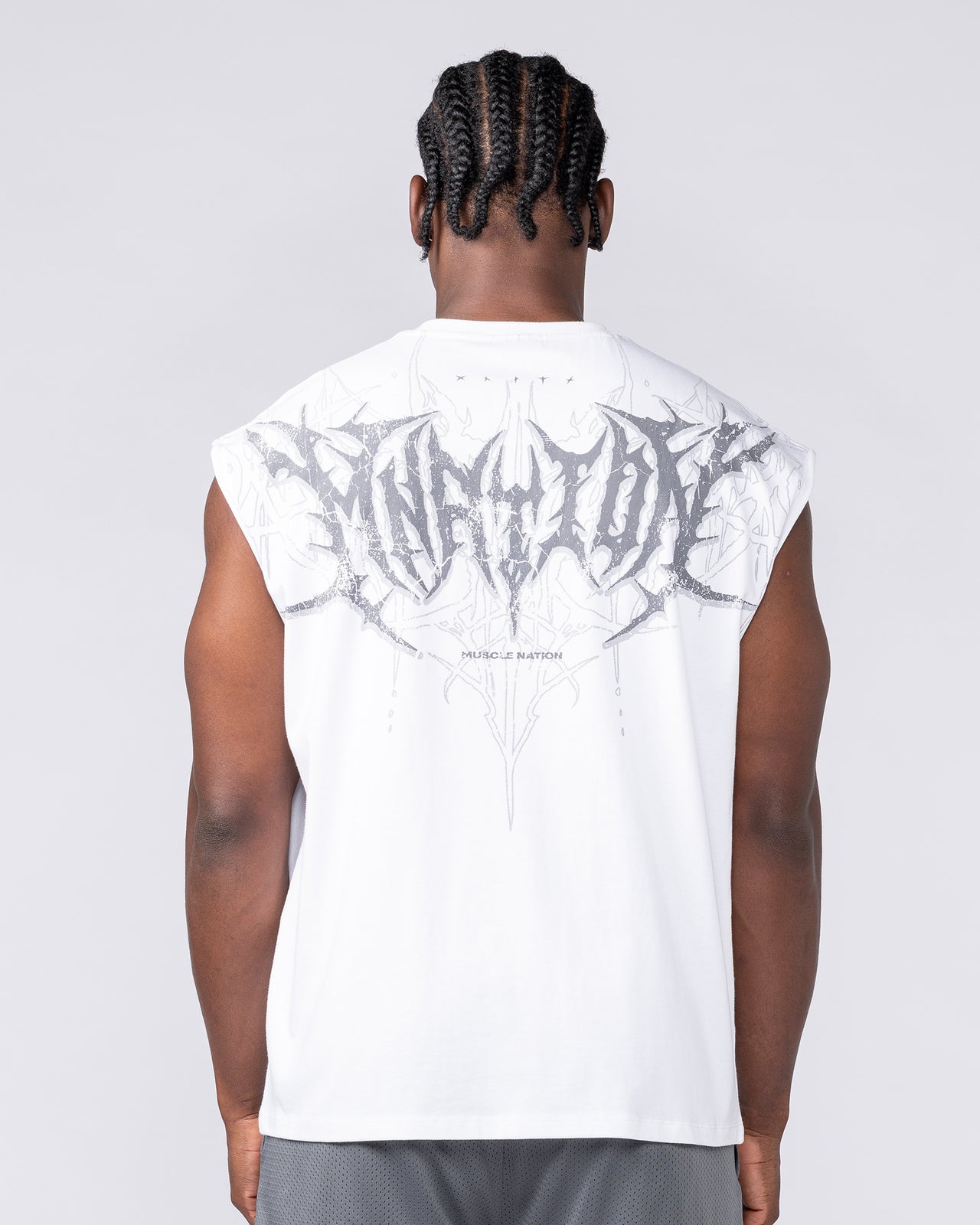 Gothic Boxy Muscle Tank - White