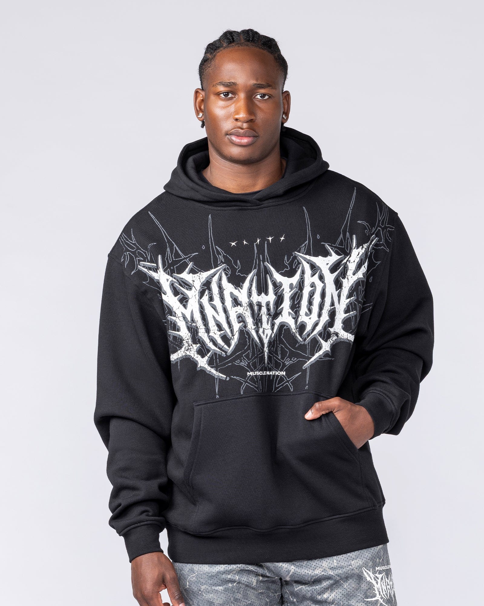 Gothic Oversized Hoodie Black | Men's Hoodie | Muscle Nation
