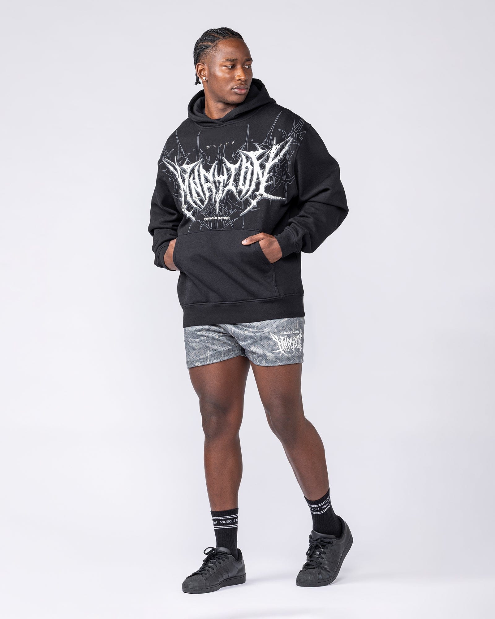 Gothic Oversized Hoodie Black | Men's Hoodie | Muscle Nation