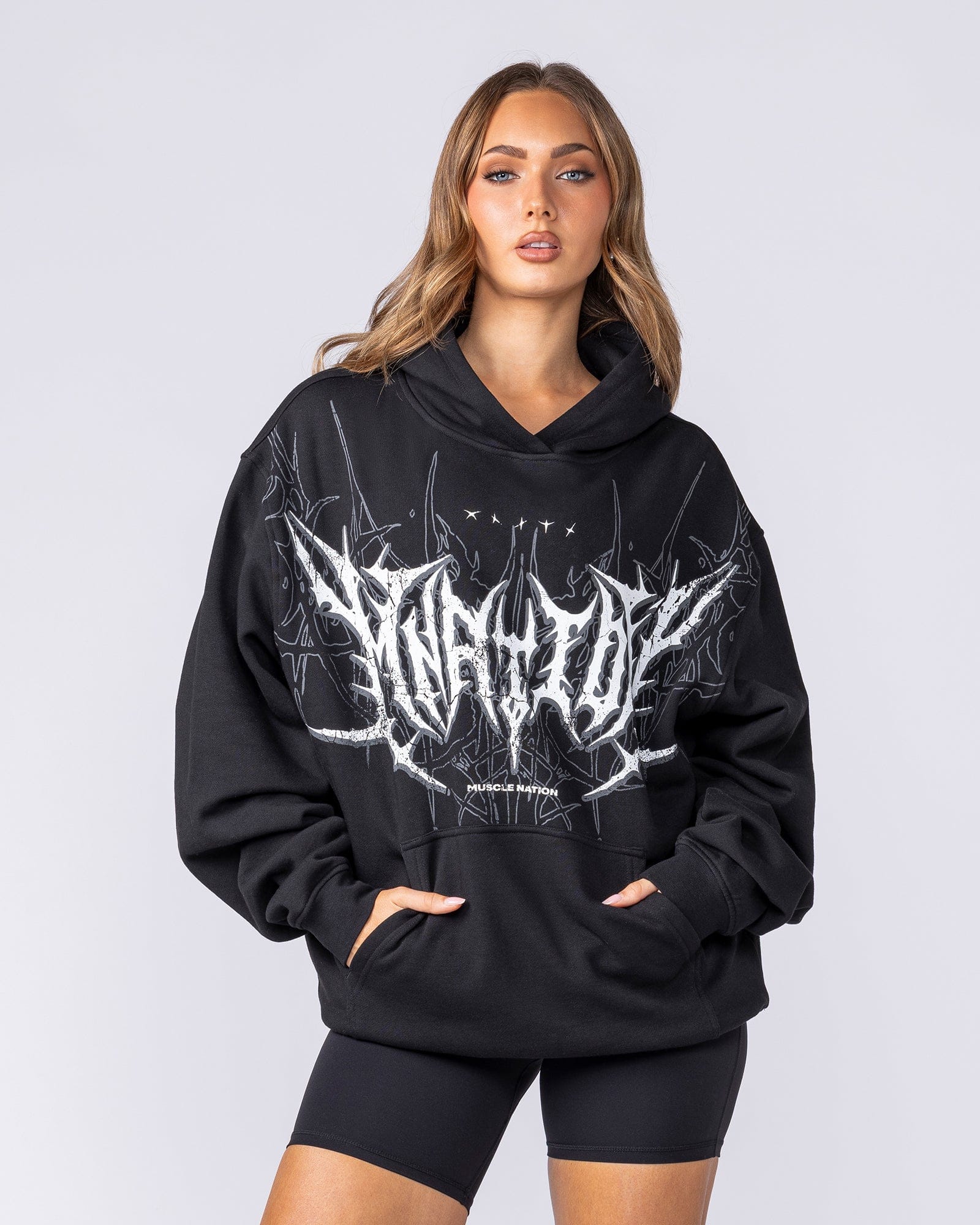 Gothic Oversized Hoodie Black | Men's Hoodie | Muscle Nation