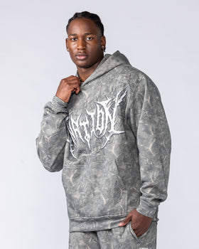 Gothic Oversized Hoodie Washed Tree Camo - Muscle Nation men's hoodie, view 3