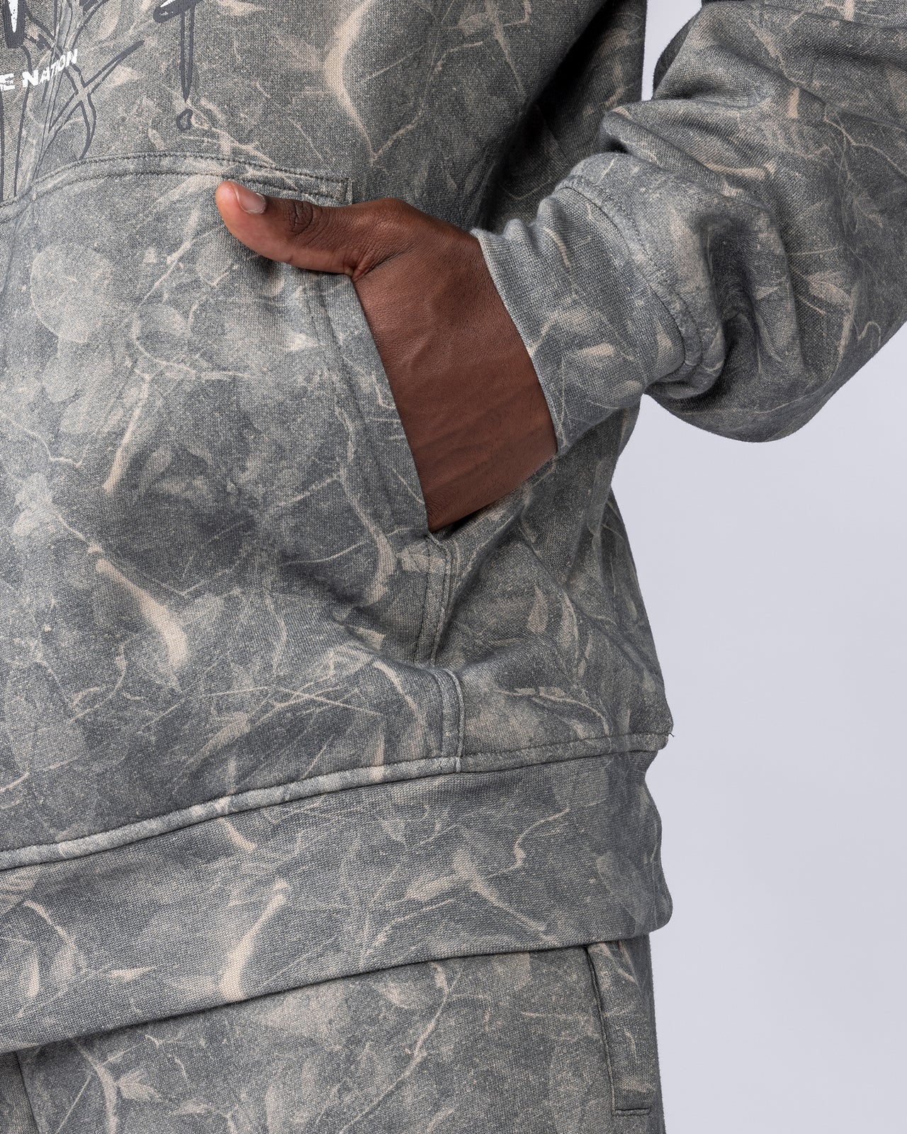 Gothic Oversized Hoodie - Washed Tree Camo