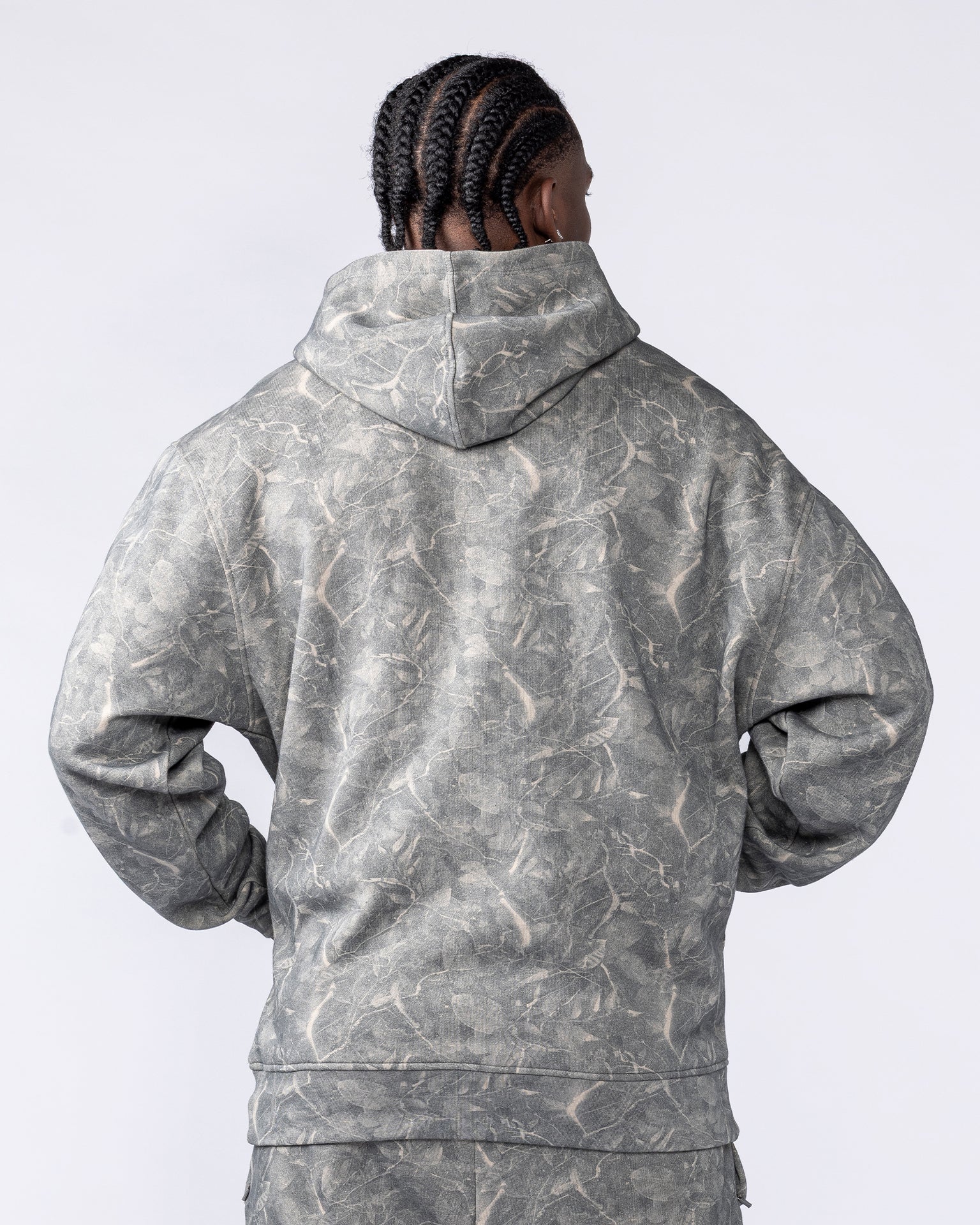 Gothic Oversized Hoodie - Washed Tree Camo