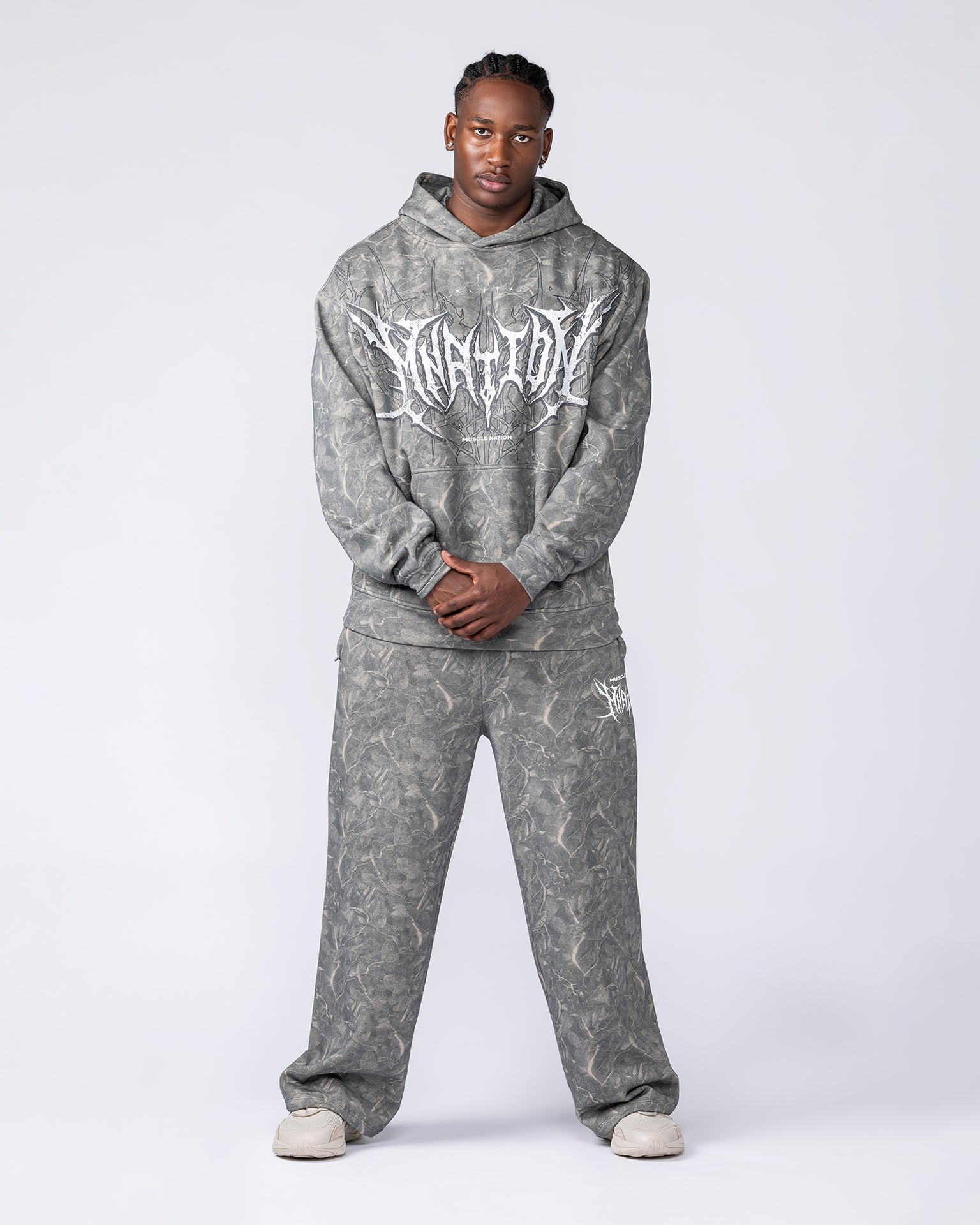 Gothic Oversized Hoodie - Washed Tree Camo