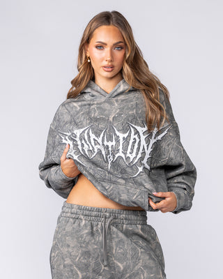 Gothic Oversized Hoodie Washed Tree Camo - Muscle Nation men's hoodie, view 7 | WOMENS-1