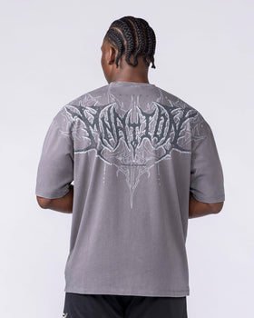 Gothic Oversized Tee in Washed Tornado - Muscle Nation men's gym tee, view 4