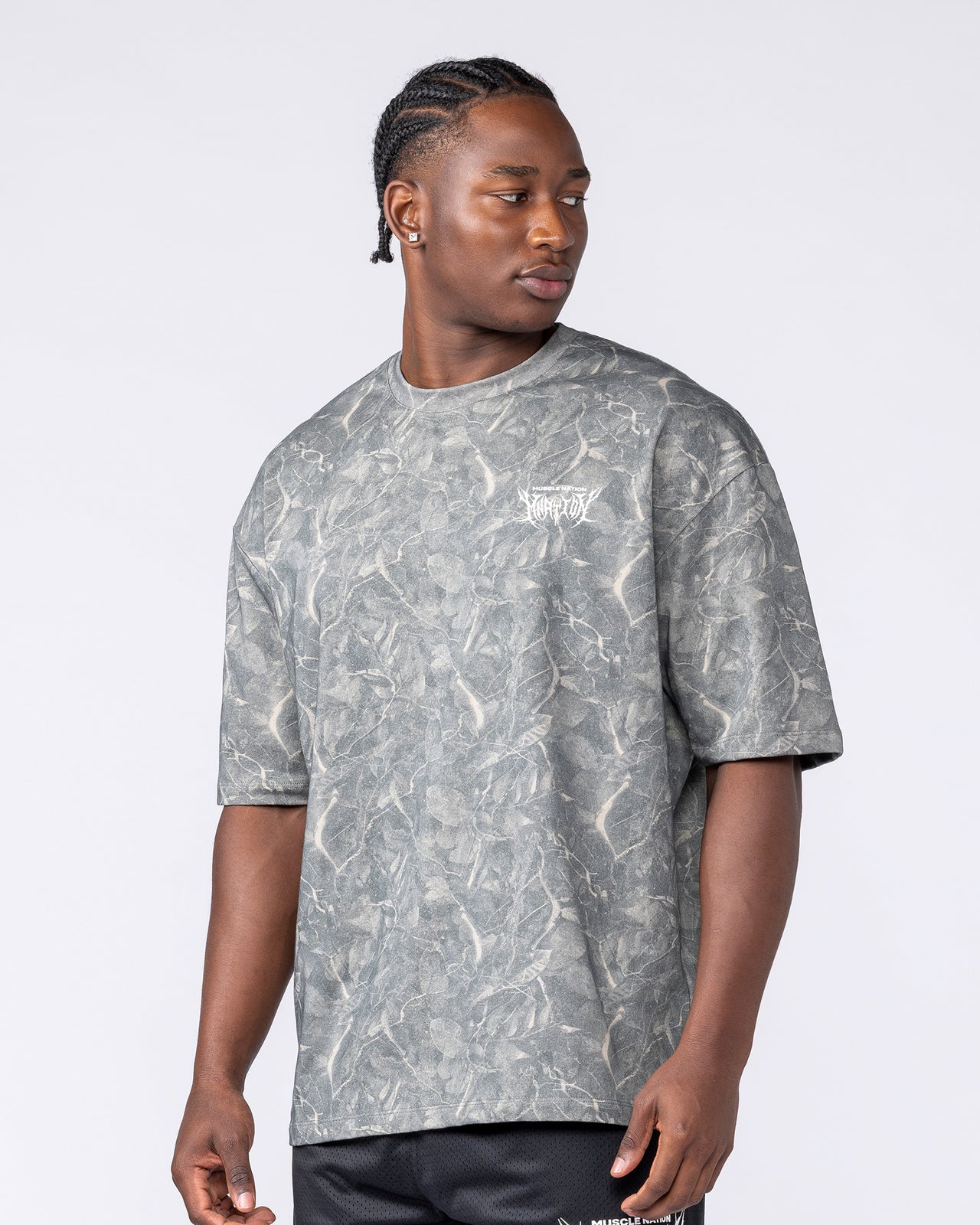 Gothic Oversized Tee - Washed Tree Camo