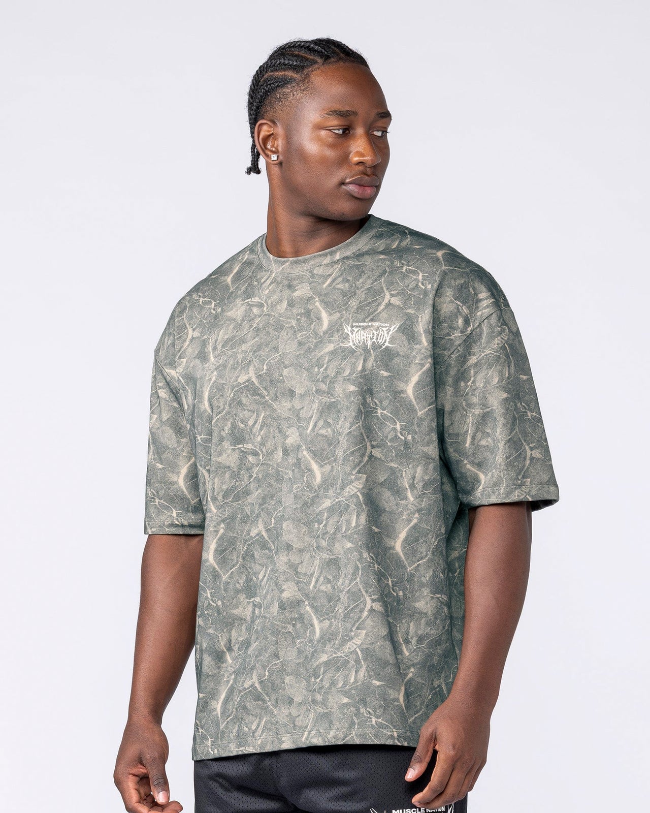 Gothic Oversized Tee - Washed Tree Camo