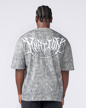 Gothic Oversized Tee in Washed Tree Camo - Muscle Nation men's gym tee, view 4