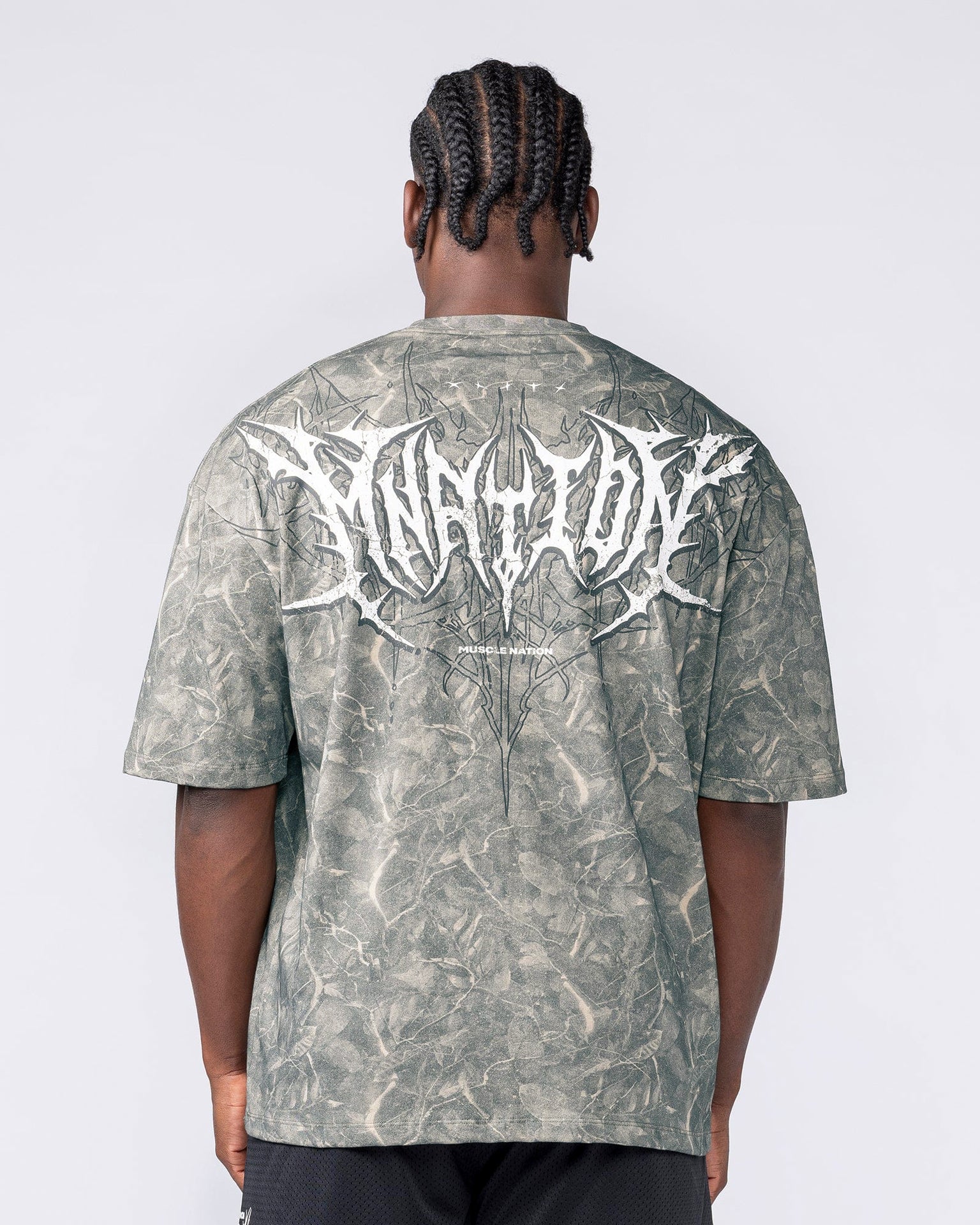 Gothic Oversized Tee - Washed Tree Camo