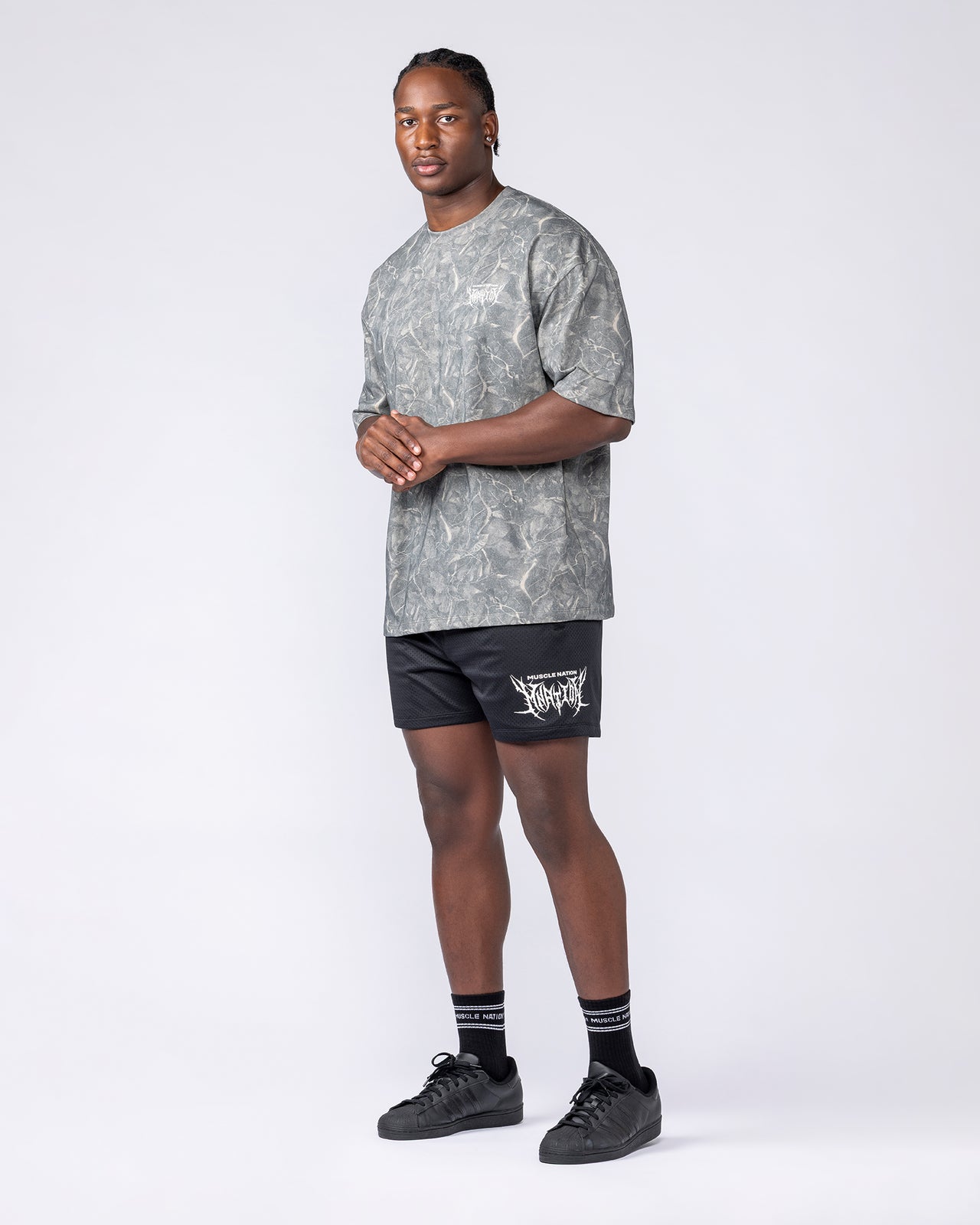 Gothic Oversized Tee - Washed Tree Camo