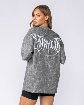 Gothic Oversized Tee in Washed Tree Camo - Muscle Nation men's gym tee, view 6