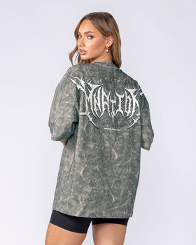 Gothic Oversized Tee - Washed Tree Camo