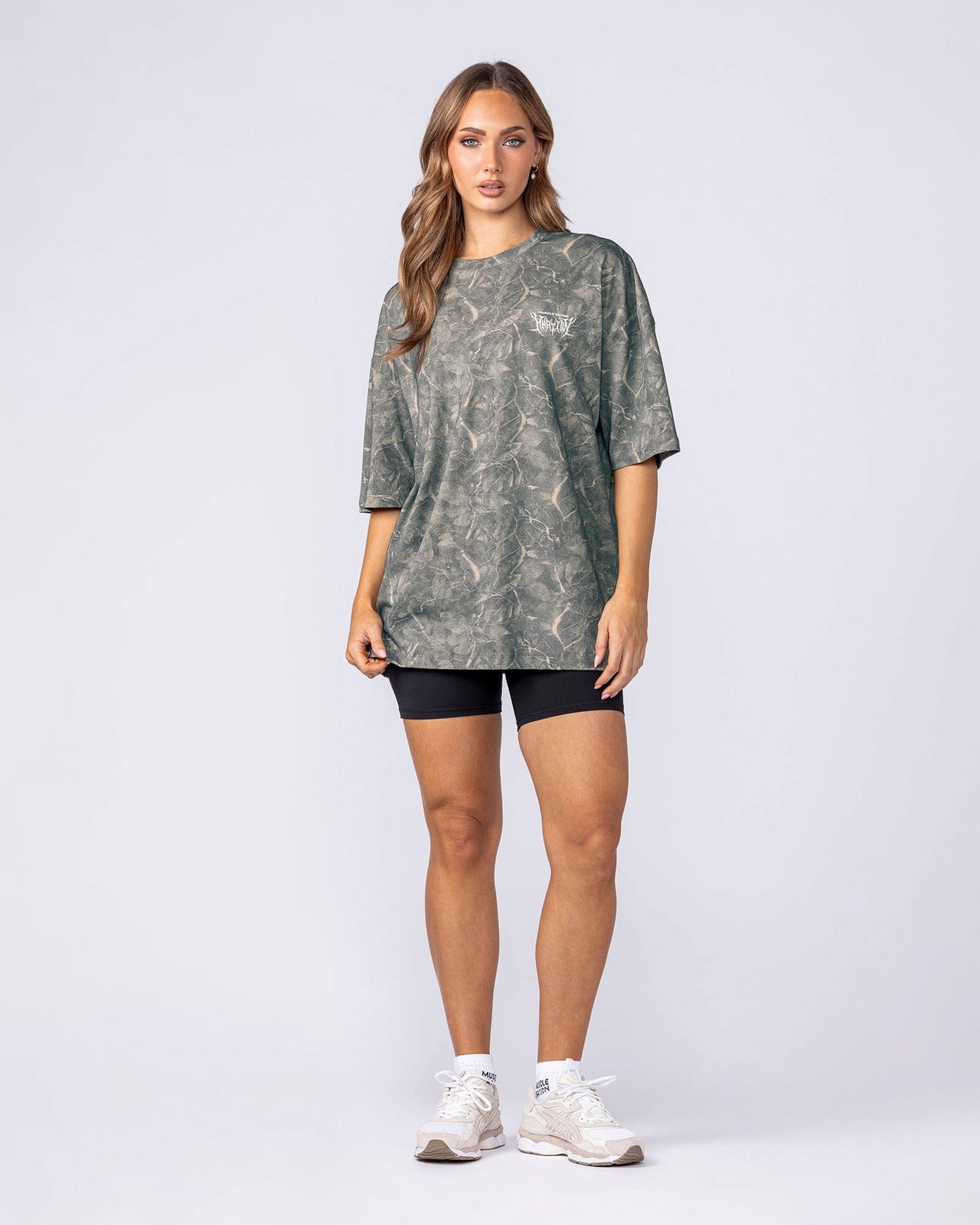 Gothic Oversized Tee - Washed Tree Camo
