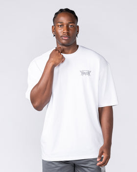 Gothic Oversized Tee in White - Muscle Nation men's gym tee, view 2