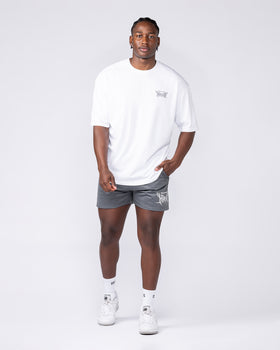 Gothic Oversized Tee in White - Muscle Nation men's gym tee, view 5