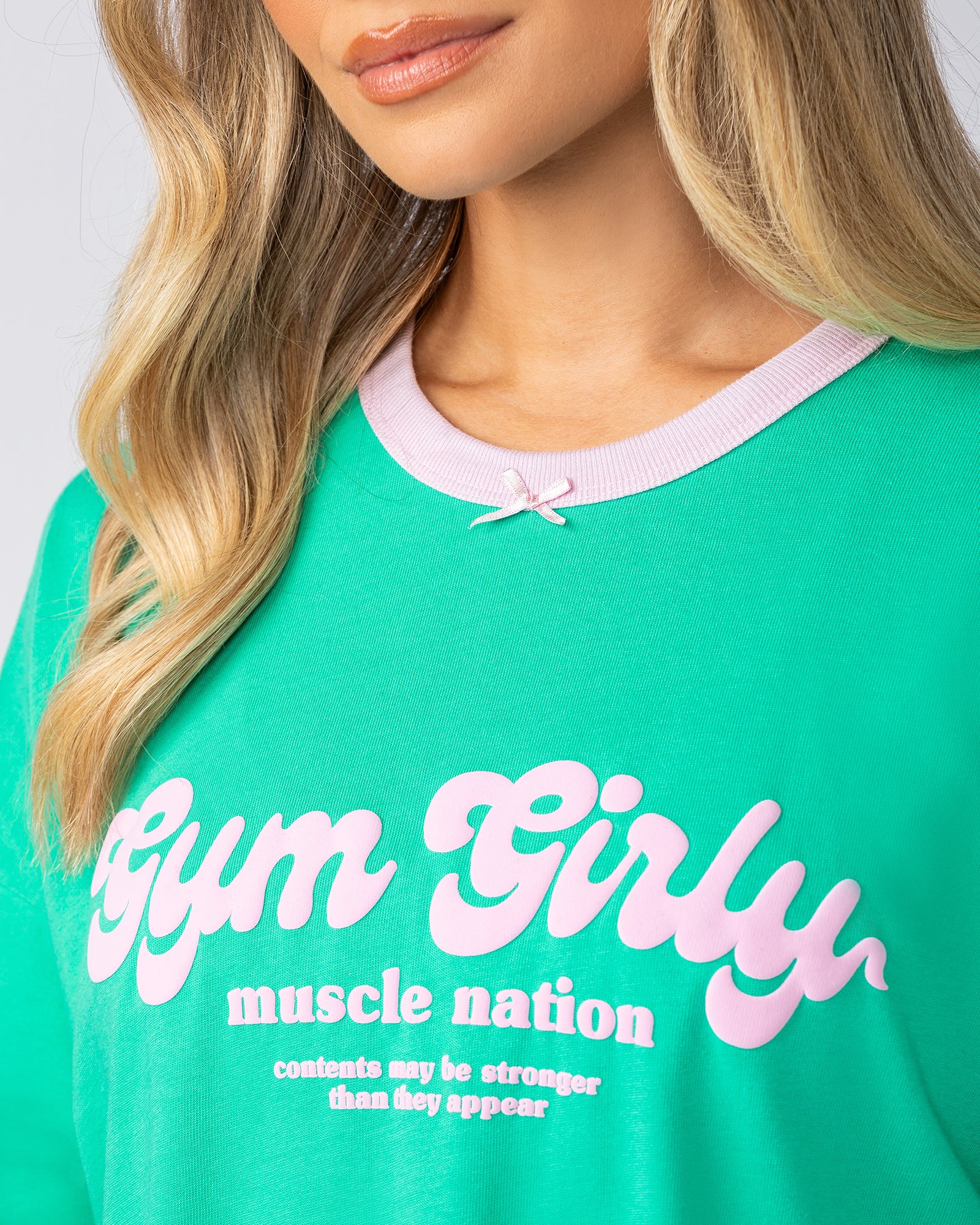 Gym Girly Oversized Tee - Palm Leaf-T-Shirts-XXS-052510PMLF-XXS-MNAPPRL42637-3-Muscle Nation