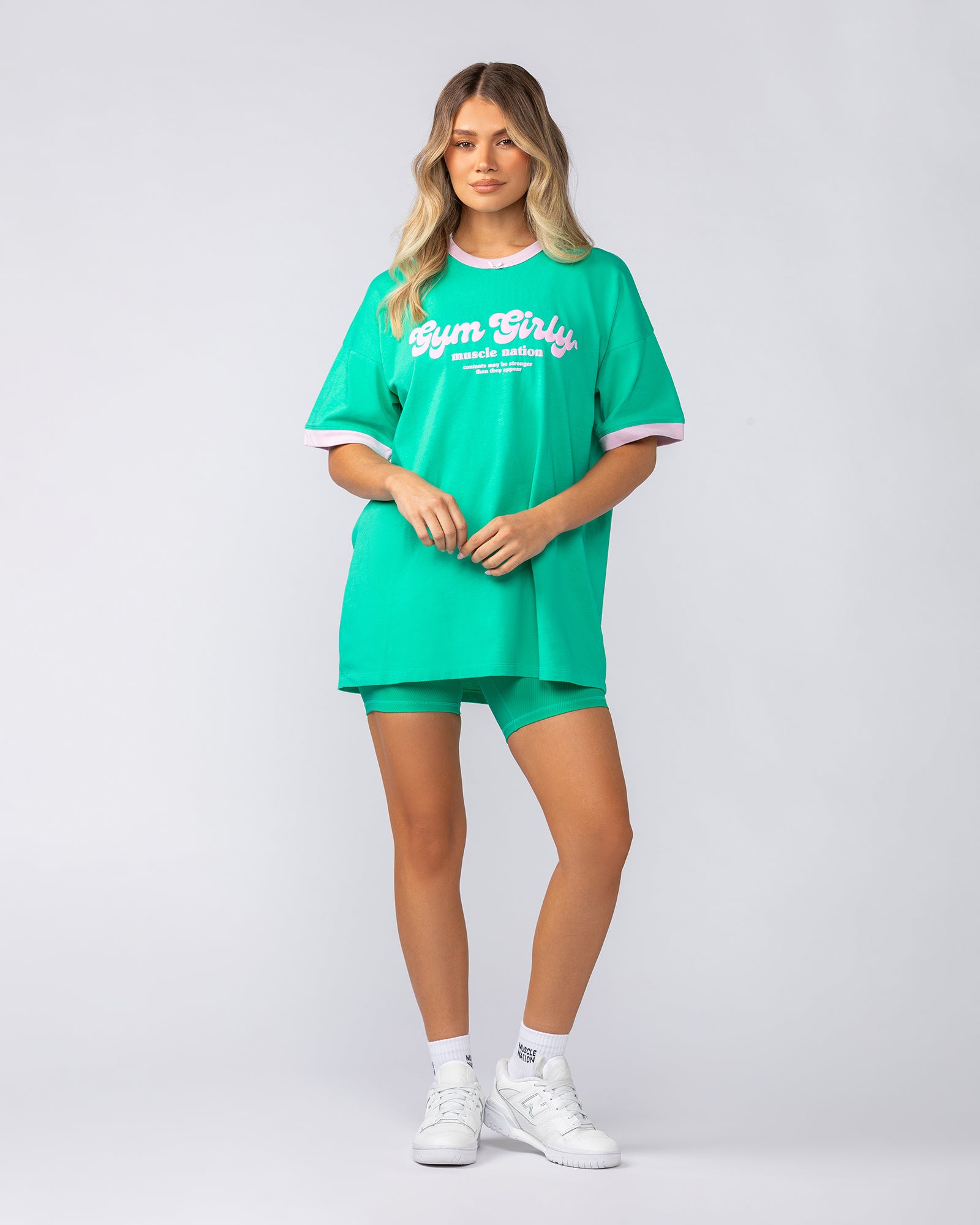 Gym Girly Oversized Tee - Palm Leaf-T-Shirts-XXS-052510PMLF-XXS-MNAPPRL42637-7-Muscle Nation