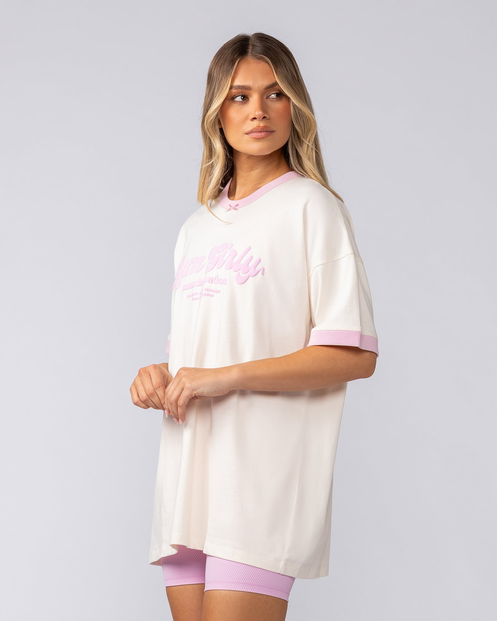 Gym Girly Oversized Tee - Travertine-T-Shirts-XXS-052510TRAV-XXS-MNAPPRL42646-2-Muscle Nation