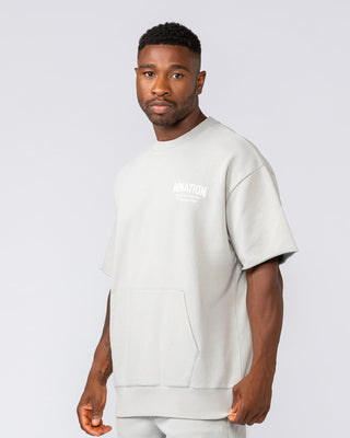 Heritage Loopback Oversized Tee - Washed Light Grey-T-Shirts-XS-032517WSHLTGRY-XS-MNAPPRL41325-2-Muscle Nation