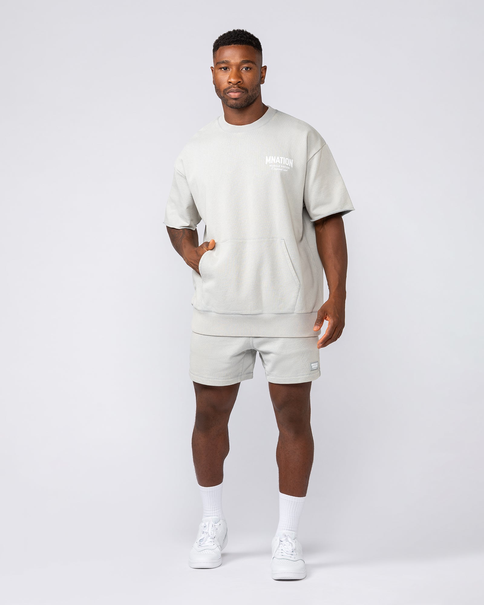 Heritage Loopback Oversized Tee - Washed Light Grey-T-Shirts-XS-032517WSHLTGRY-XS-MNAPPRL41325-5-Muscle Nation
