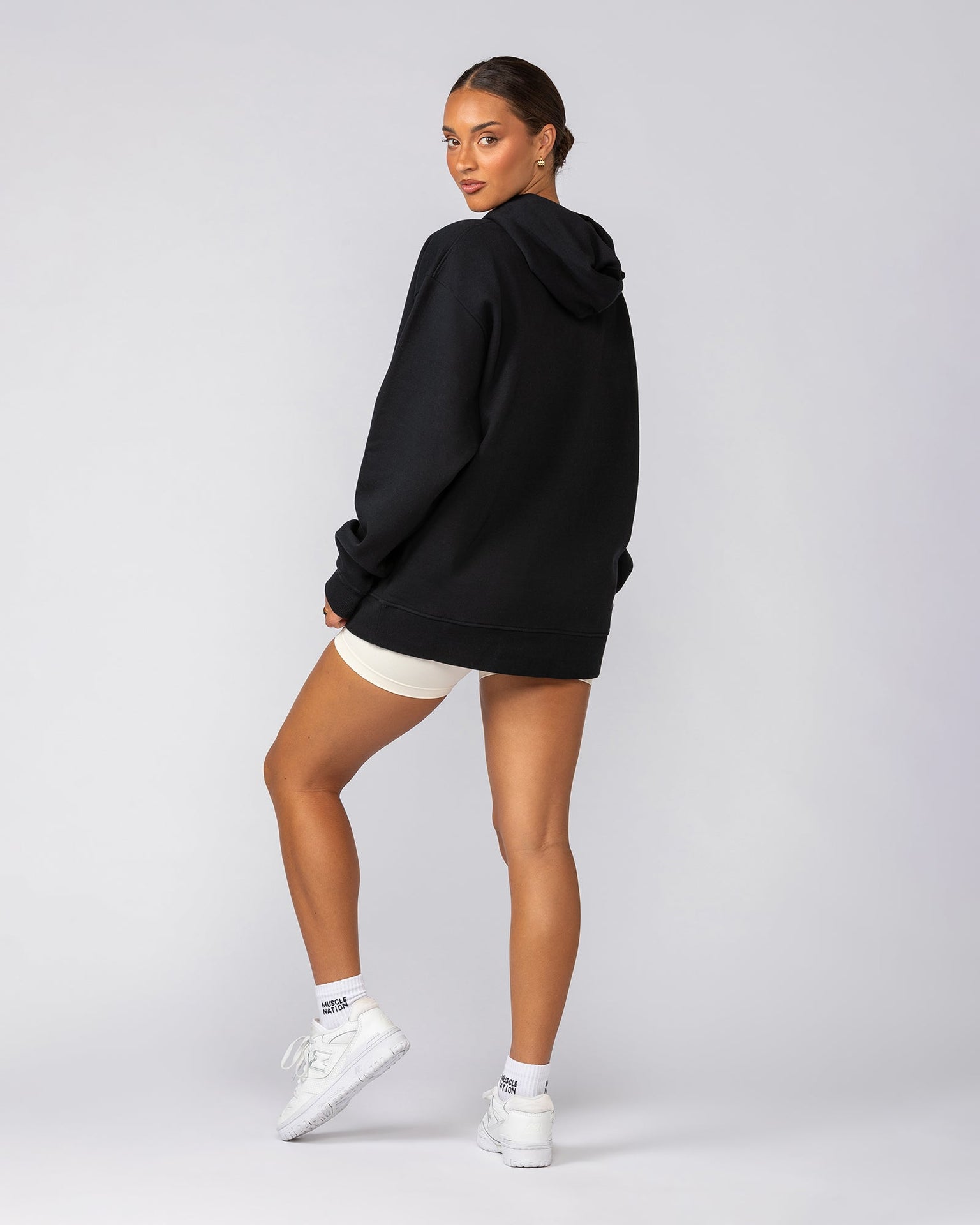 Heritage Oversized Hoodie - Black-Jumpers & Hoodies-XS-032501BLK-XS-MNAPPRL41245-7-Muscle Nation