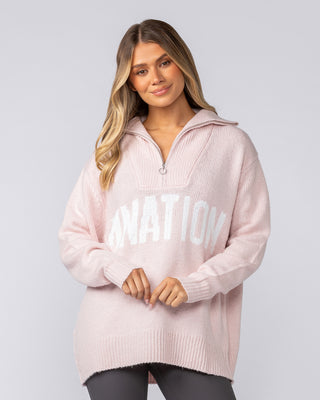 Heritage Oversized Knit - Ballerina-Tops-XXS / XS-052516BLNA-XXS / XS-MNAPPRL42727-1-Muscle Nation