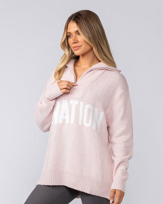 Heritage Oversized Knit - Ballerina-Tops-XXS / XS-052516BLNA-XXS / XS-MNAPPRL42727-2-Muscle Nation