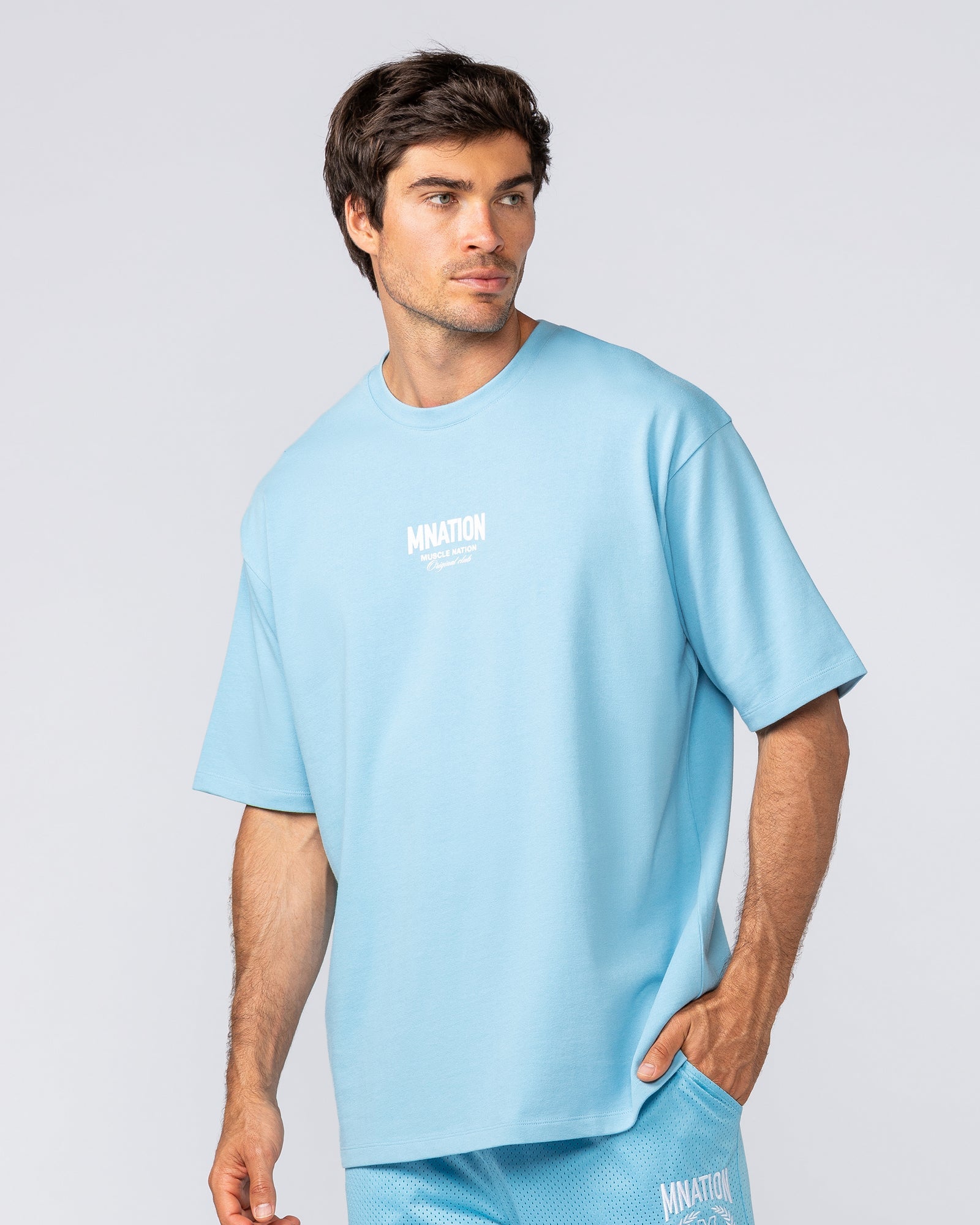 Heritage Pump Cover - Light Blue-T-Shirts-XS-032503LTBL-XS-MNAPPRL41213-5-Muscle Nation
