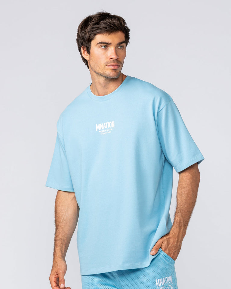 Heritage Pump Cover - Light Blue-T-Shirts-XS-032503LTBL-XS-MNAPPRL41213-5-Muscle Nation