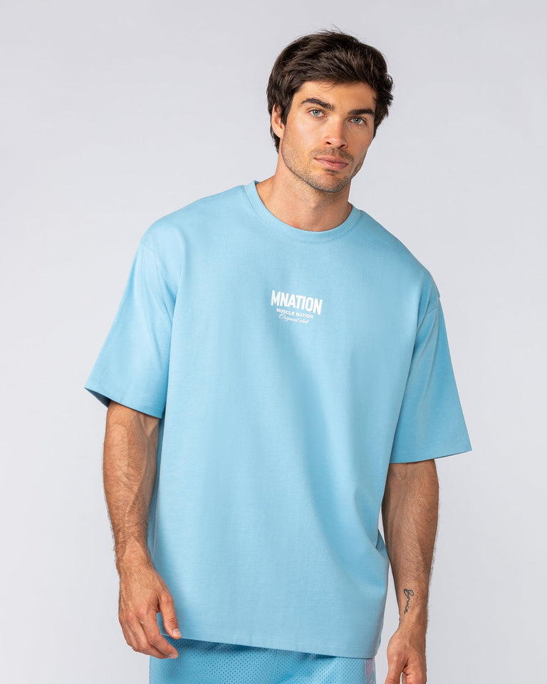 Heritage Pump Cover - Light Blue-T-Shirts-XS-032503LTBL-XS-MNAPPRL41213-2-Muscle Nation