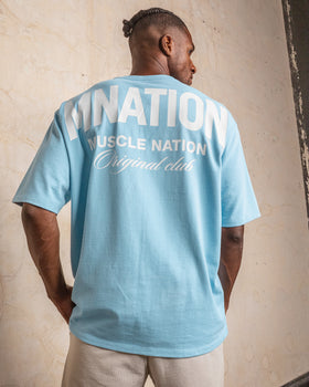 Heritage Pump Cover - Light Blue-T-Shirts-XS-032503LTBL-XS-MNAPPRL41213-1-Muscle Nation